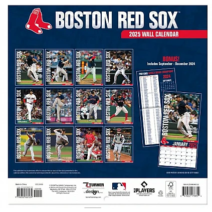 MLB Boston Red Sox 2025 Wall Calendar