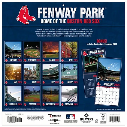 MLB Fenway Park 2025 Wall Calendar