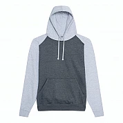 Felpa con cappuccio a contrasto: Grigio antracite/grigio pelle