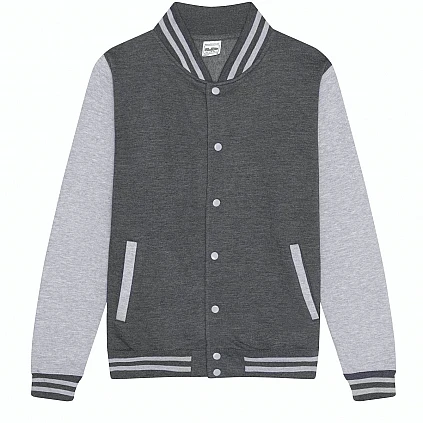 Chaqueta universitaria carbón/gris jaspeado
