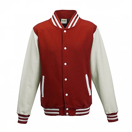 Chaqueta universitaria rojo fuego/blanco