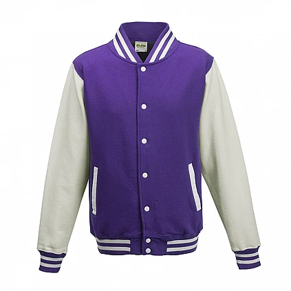 Chaqueta universitaria purpura/blanco