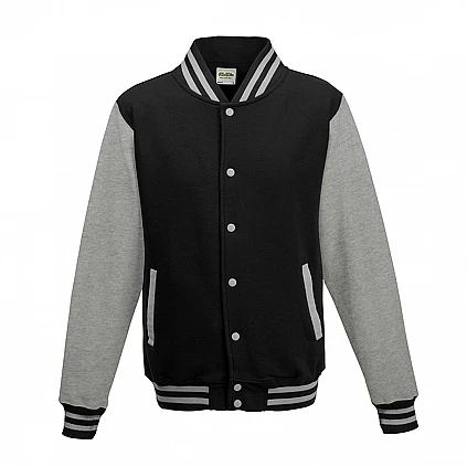 Chaqueta universitaria negro azabache/gris