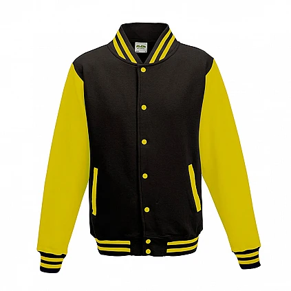 Chaqueta universitaria negro azabache/amarillo sol