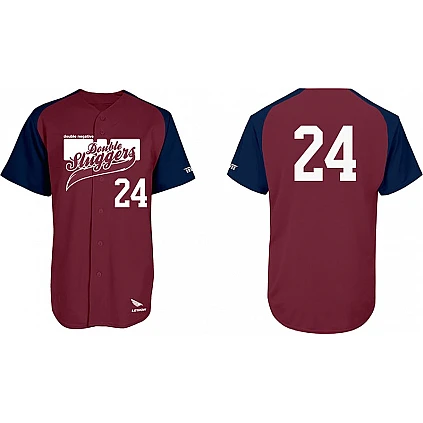 Double Sluggers Shirt, Navy Mouwen