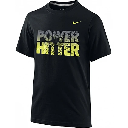 Nike T-Shirt Jeugd Power Hitter: Zwart