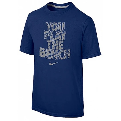 Nike T-Shirt Jeugd Play the Bench: Blauw