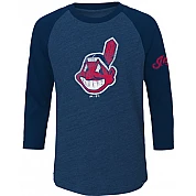 Vintage T-Shirt 3/4 mouw Indians, Jeugd