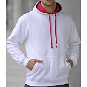 Hooded Sweater 2 Color: White/Hot Pink