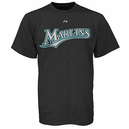 Wordmark T-Shirt Marlins, Jeugd, zwart