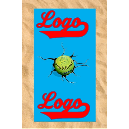 Toalla de playa:Cracked Softball