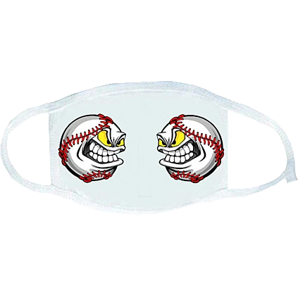 Maschera per la bocca 2 palle da baseball arrabbiate