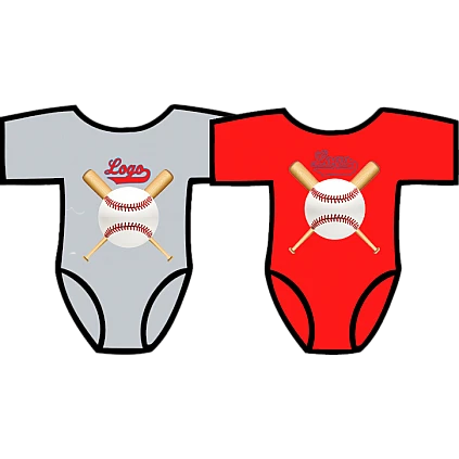 Club Baby Romper: Crossed Bats