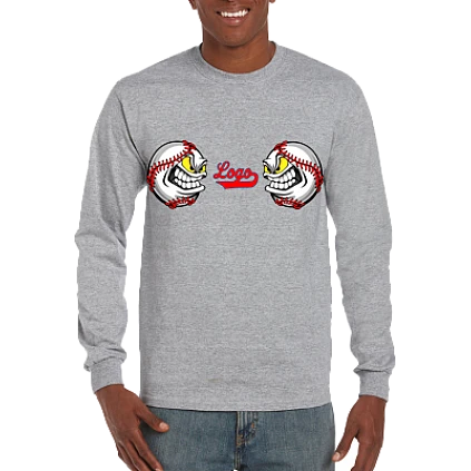 Club T-Shirt, Long Sleeve: 2 Angry Baseballs