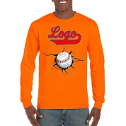 Club T-Shirt, Long Sleeve: Crack Baseball