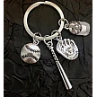 Llavero Plata: Guante, bate, pelota, gorra
