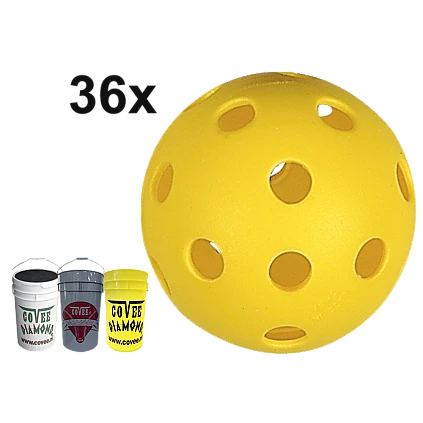 Covee / Diamond CD-PPB-9: Pelota de béisbol de práctica de plástico (Cubo/36)