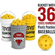 Covee/Diamond CD-PPB-9: Palla da baseball da allenamento in plastica (secchio/36)