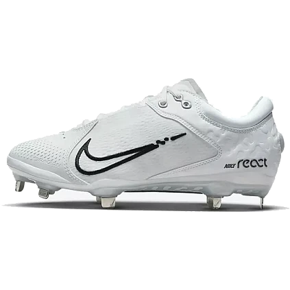 Nike Hyperdiamond 4 Elite Metal, Mujer: Blanco/Negro