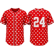  Party Jersey Mesh: Polkadot RedWht