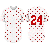  Party Jersey Mesh: Polkadot WhtRed