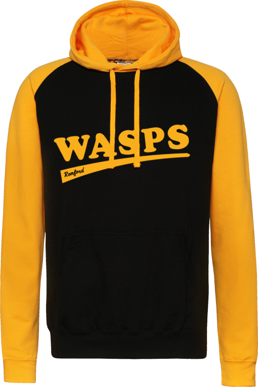 Romford Wasps - Felpa con cappuccio a contrasto