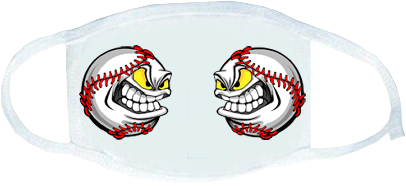 Mouth Mask 2 Angry Baseballs