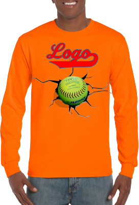 Club T-Shirt, Long Sleeve: Crack Softball