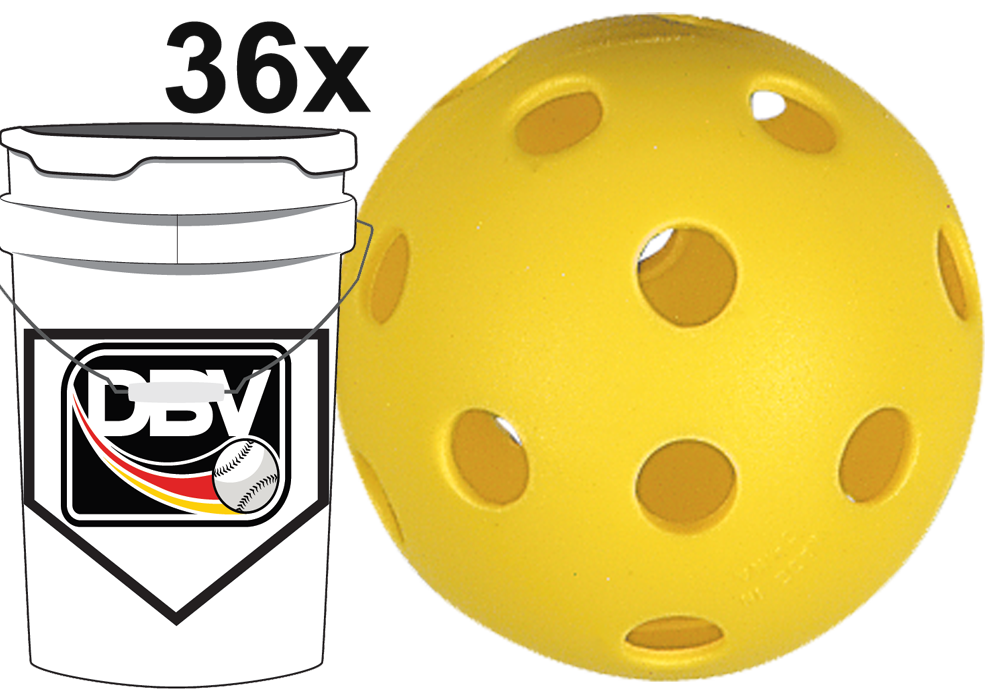 Covee / Diamond CD-PPB-9: Pelota de béisbol de práctica de plástico (Cubo/36)