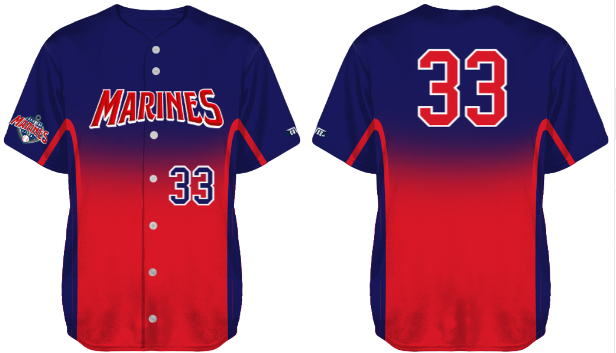 Maglia Hamburg Marines,Doubleheader maglia con retro piatto: Navy