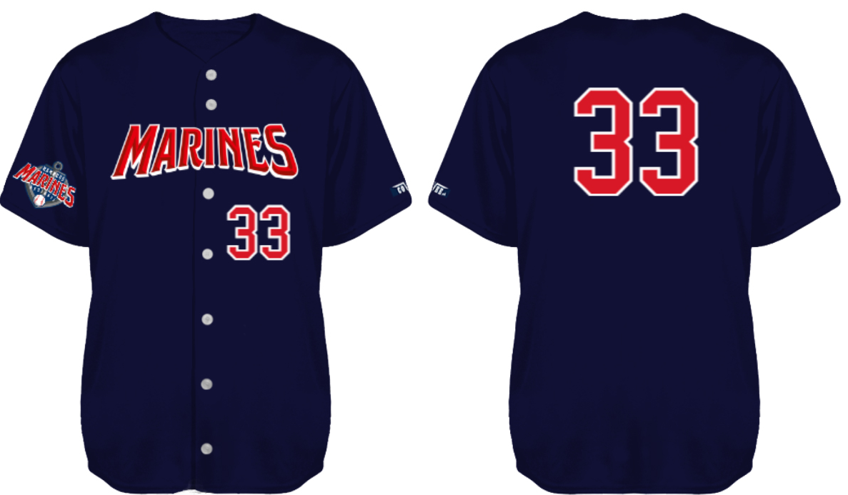 Hamburg Marines Jersey, Flatback Mesh: Navy