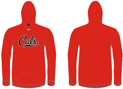 Merchtem Cats Hoodie: Rood