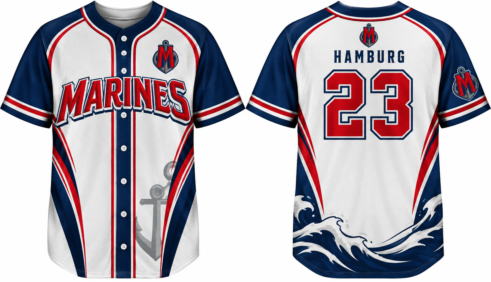 Hamburg Marines Alternate Jersey, Flatback Mesh