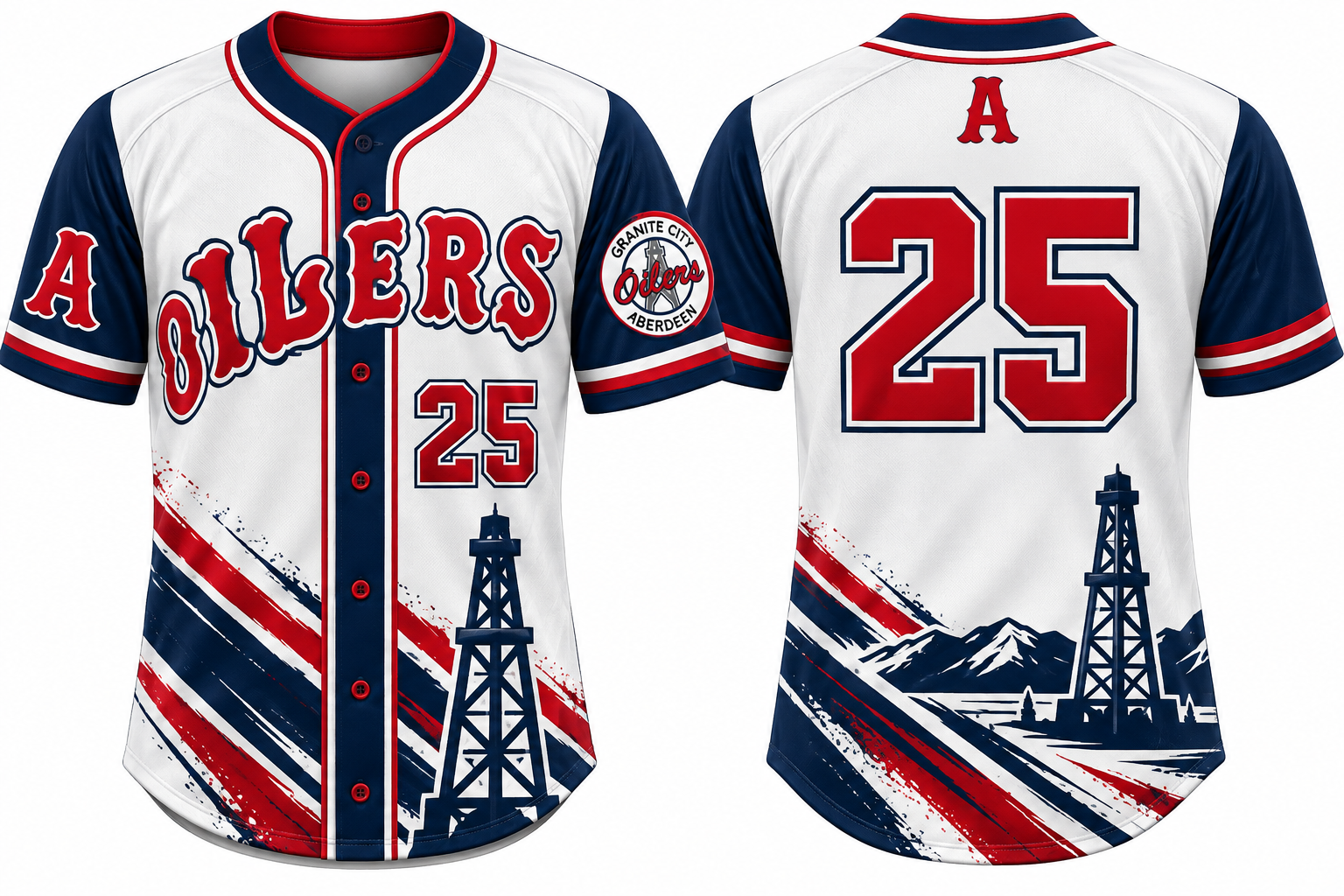 Aberdeen Oilers Alternate Jersey, Flatback Mesh