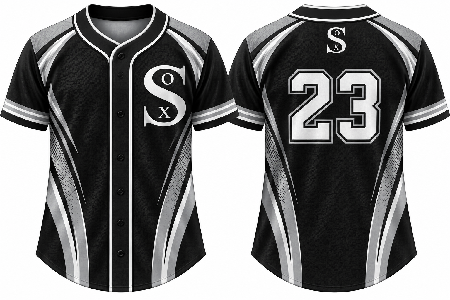Dublin Black Sox Alternate Jersey, Flatback Mesh