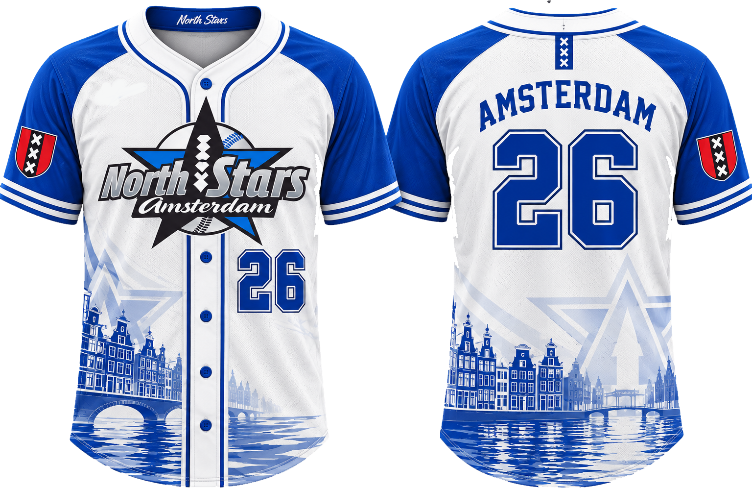 Amsterdam North Stars  Alternate Jersey, Flatback Mesh