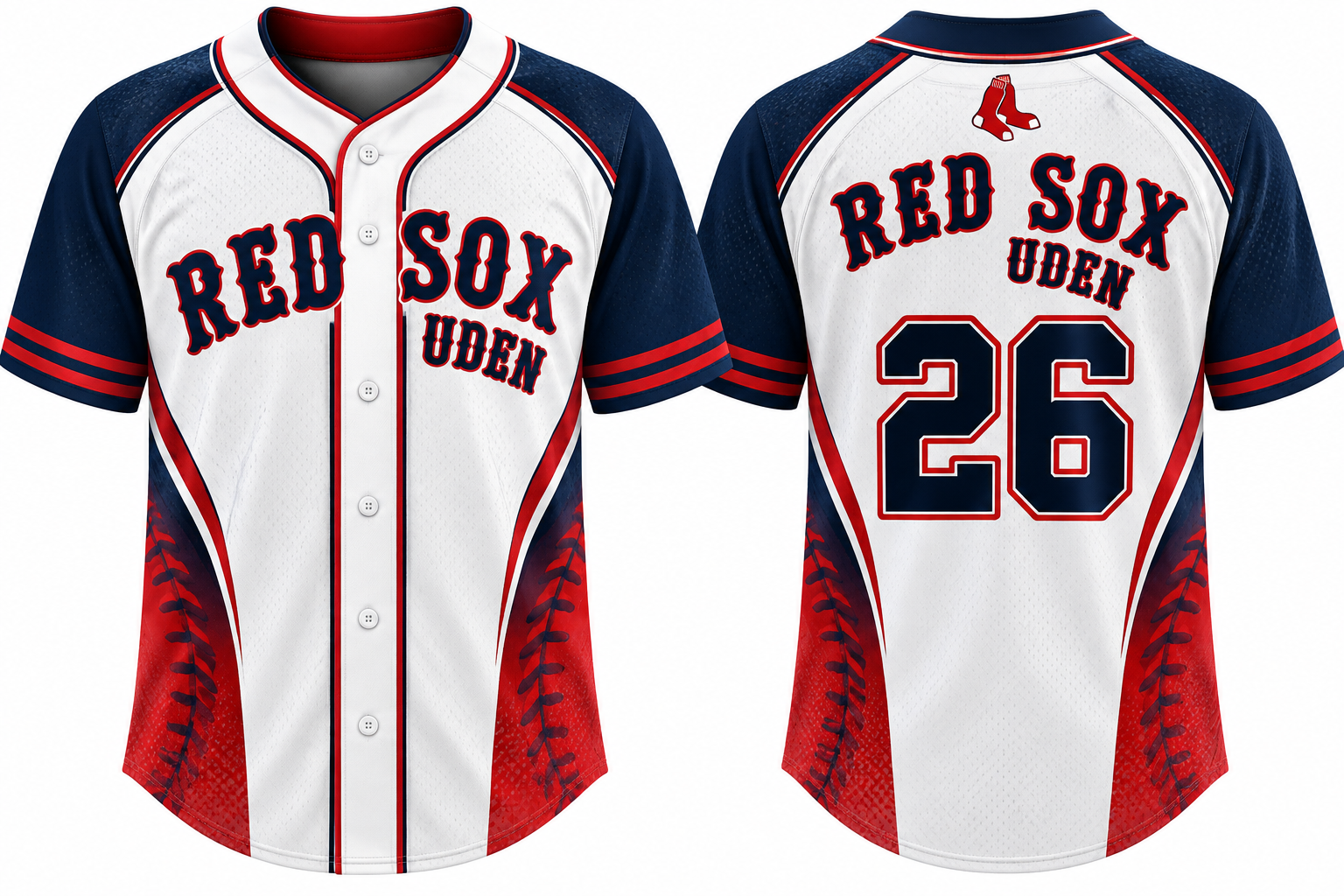 Red Sox Uden Alternate Jersey, Flatback Mesh