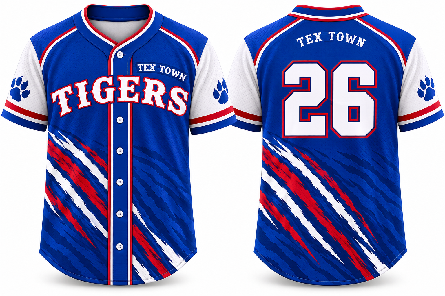 Tex Town Tigers Alternate Jersey, Flatback Mesh