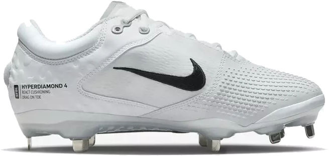 Nike Hyperdiamond 4 Elite Metaal, Dames: Wit/Zwart