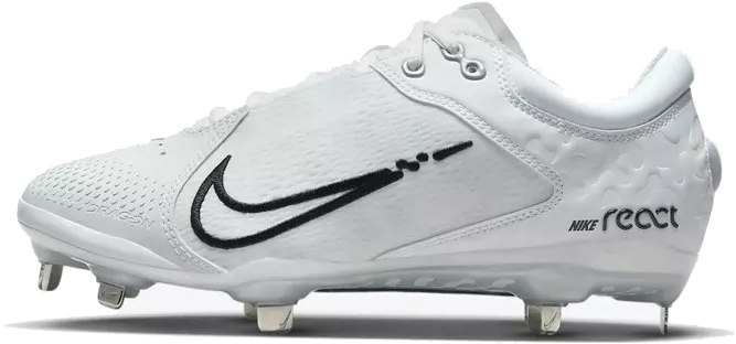 Nike Hyperdiamond 4 Elite Metaal, Dames: Wit/Zwart