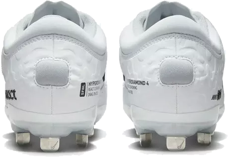 Nike Hyperdiamond 4 Elite Metaal, Dames: Wit/Zwart
