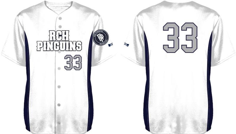 RCH Pinguins Jersey, White: Flatback Mesh