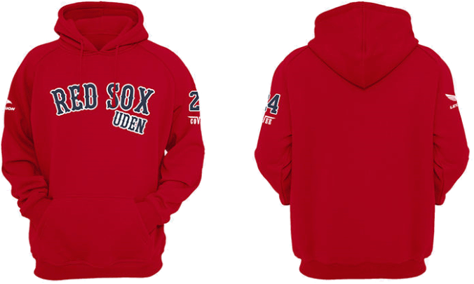 Felpa con cappuccio Uden Red Sox Rosso