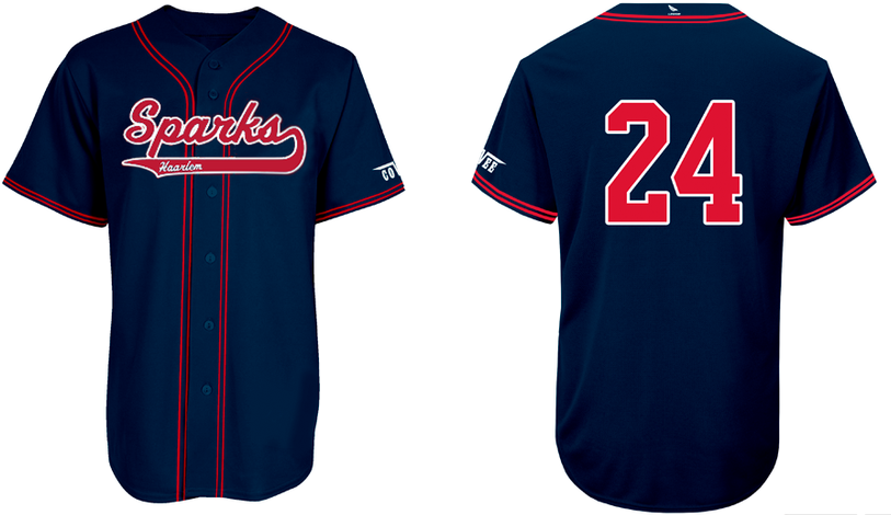 Camisa de béisbol Sparks, azul marino