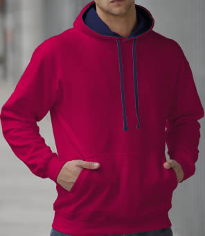 Hooded Sweater 2 Color: Hot Pink/Navy